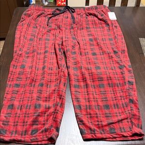 Men’s Red Plaid Fleece Lounge Pants